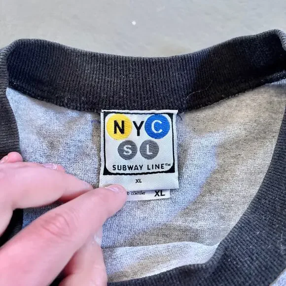 NYC 7 Train Baseball Tee XL Mets Shea Stadium New York Retro Nostalgia tshirt XL - Picture 4 of 7